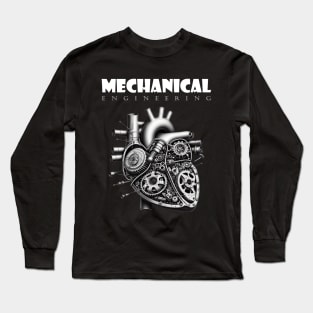 Mechanical Engineering - Heart [White Text Version] Long Sleeve T-Shirt